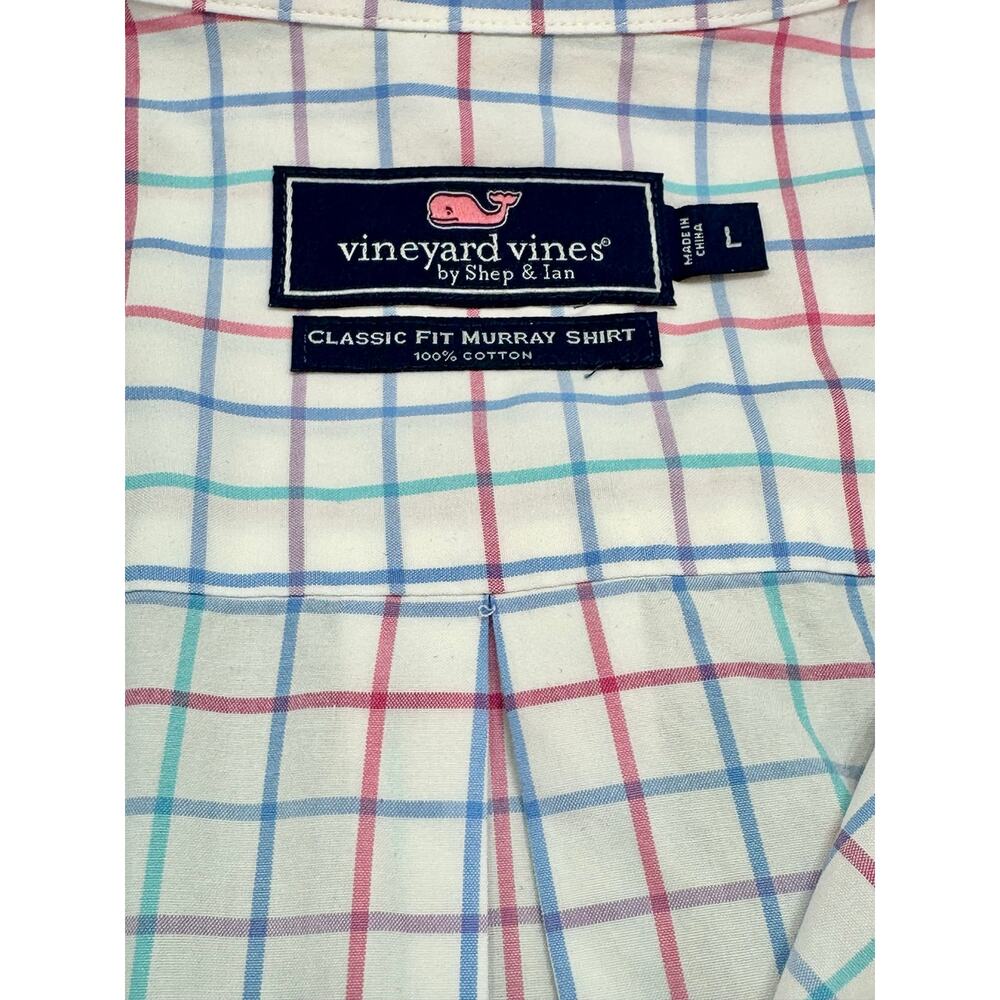 Vineyard Vines Classic Fit Murray Button Up White Multi Color Check Size Large - Picture 4 of 11